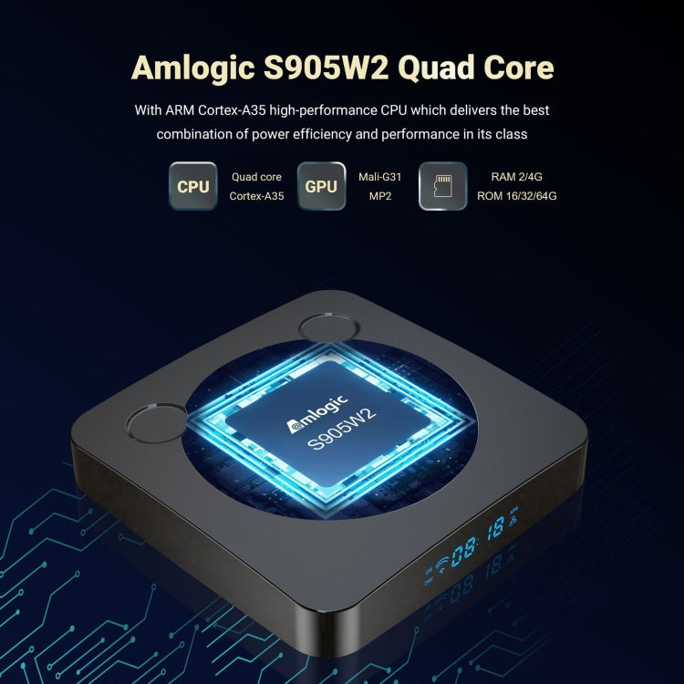 G96max Smart 4K HD Android 11.0 TV Box, Amlogic S905W2 Quad Core ARM Cortex A35, supporto Dual Band WiFi, HDMI, RJ45, 2GB+16GB, 4GB+32GB, 4GB+64GB