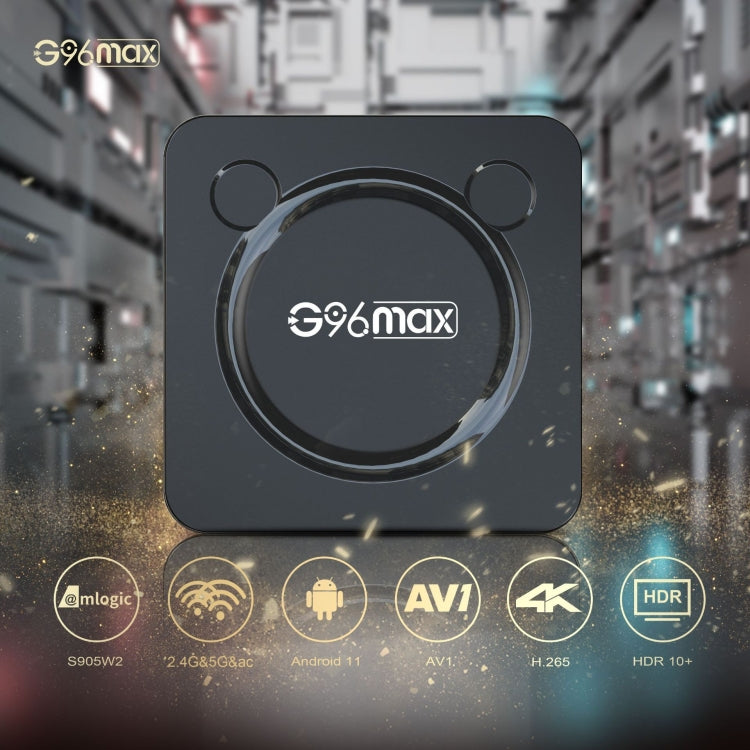 G96max Smart 4K HD Android 11.0 TV Box, Amlogic S905W2 Quad Core ARM Cortex A35, supporto Dual Band WiFi, HDMI, RJ45, 2GB+16GB, 4GB+32GB, 4GB+64GB