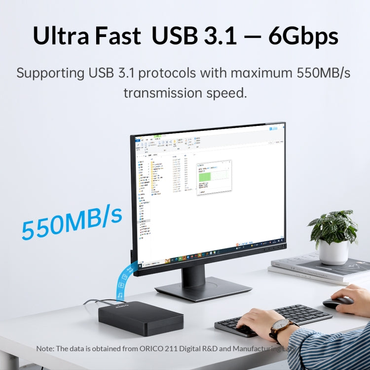 ORICO HM25U3 Custodia per disco rigido USB 3.0 Micro-B da 2,5 pollici, EU Plug, US Plug, UK Plug, AU Plug