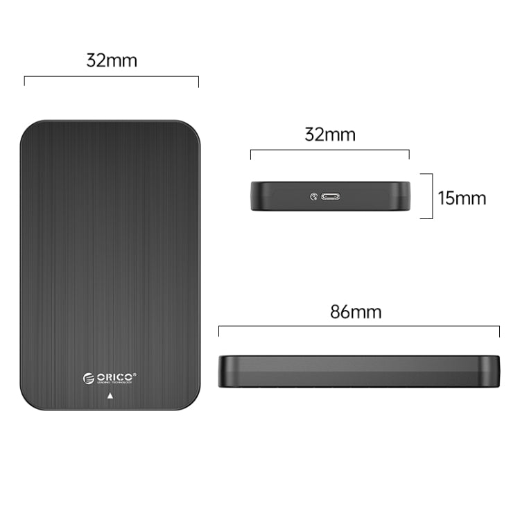 ORICO HM25C3 Custodia per disco rigido USB3.1 Gen1 Type-C da 2,5 pollici, EU Plug, US Plug, UK Plug, AU Plug