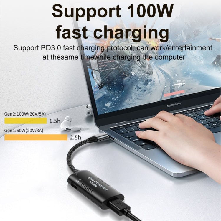 + Adattatore multifunzione Type-C + USB da femmina a Type-C, DC5521 / 5525, DC7406, DC7909, Square Port