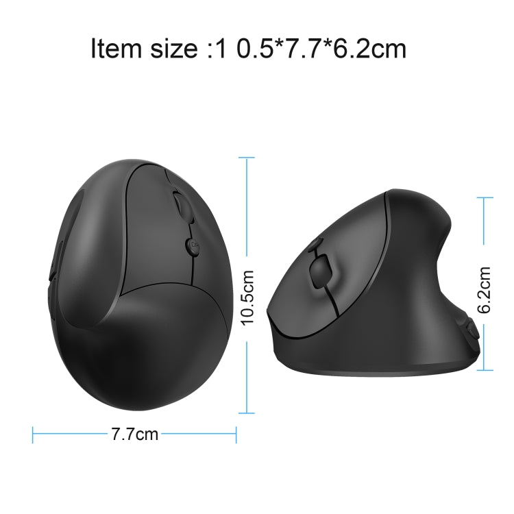 Mouse da gioco ergonomico verticale wireless X10 2.4G, X10 (Black), X10 (Grey)