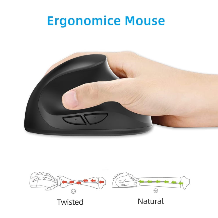 Mouse da gioco ergonomico verticale wireless X10 2.4G, X10 (Black), X10 (Grey)