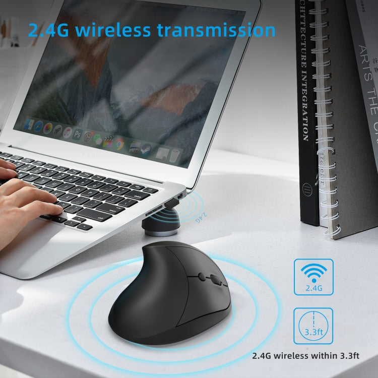 Mouse da gioco ergonomico verticale wireless X10 2.4G, X10 (Black), X10 (Grey)
