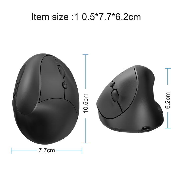 Mouse da gioco ergonomico verticale ricaricabile wireless X10 2.4G, X10 Rechargeable (Black), X10 Rechargeable (Grey)