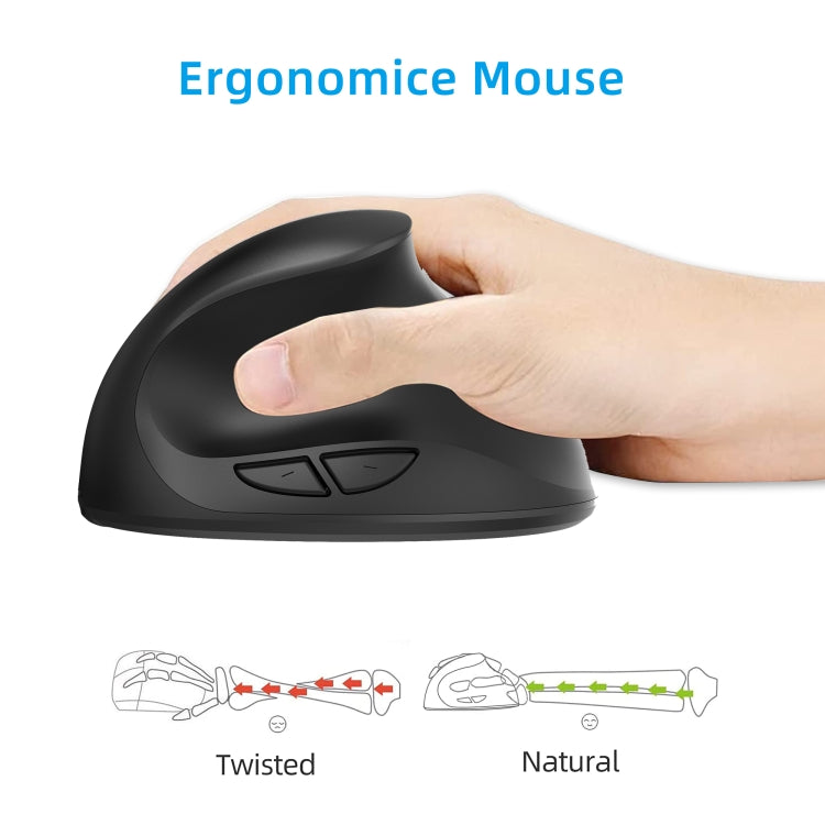 Mouse da gioco ergonomico verticale ricaricabile wireless X10 2.4G, X10 Rechargeable (Black), X10 Rechargeable (Grey)