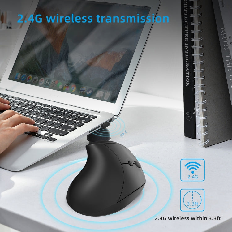 Mouse da gioco ergonomico verticale ricaricabile wireless X10 2.4G, X10 Rechargeable (Black), X10 Rechargeable (Grey)