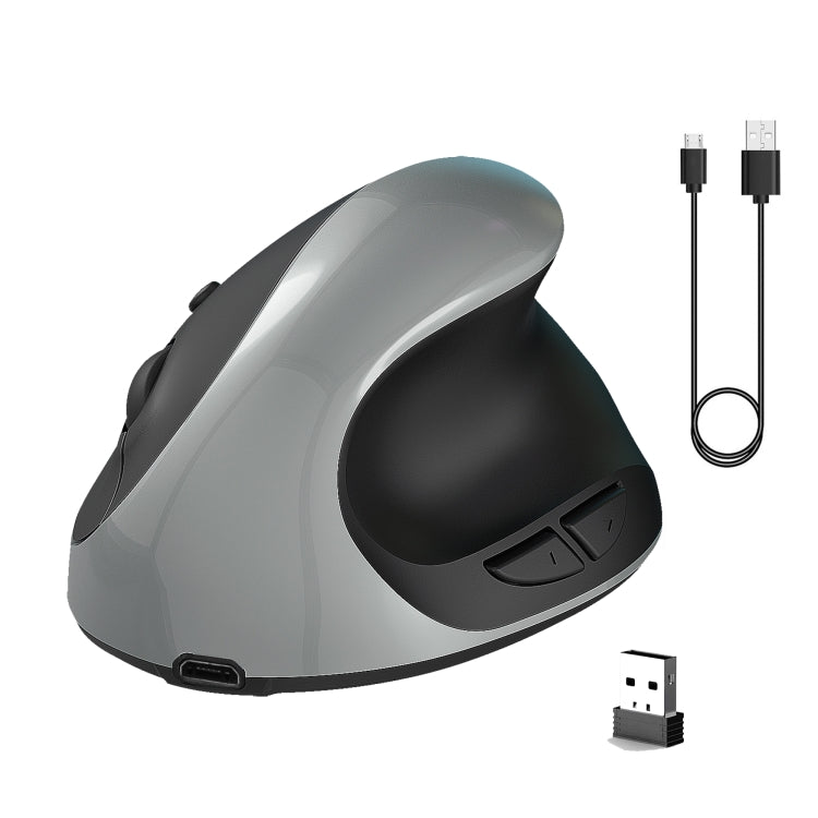 Mouse da gioco ergonomico verticale ricaricabile wireless X10 2.4G, X10 Rechargeable (Black), X10 Rechargeable (Grey)