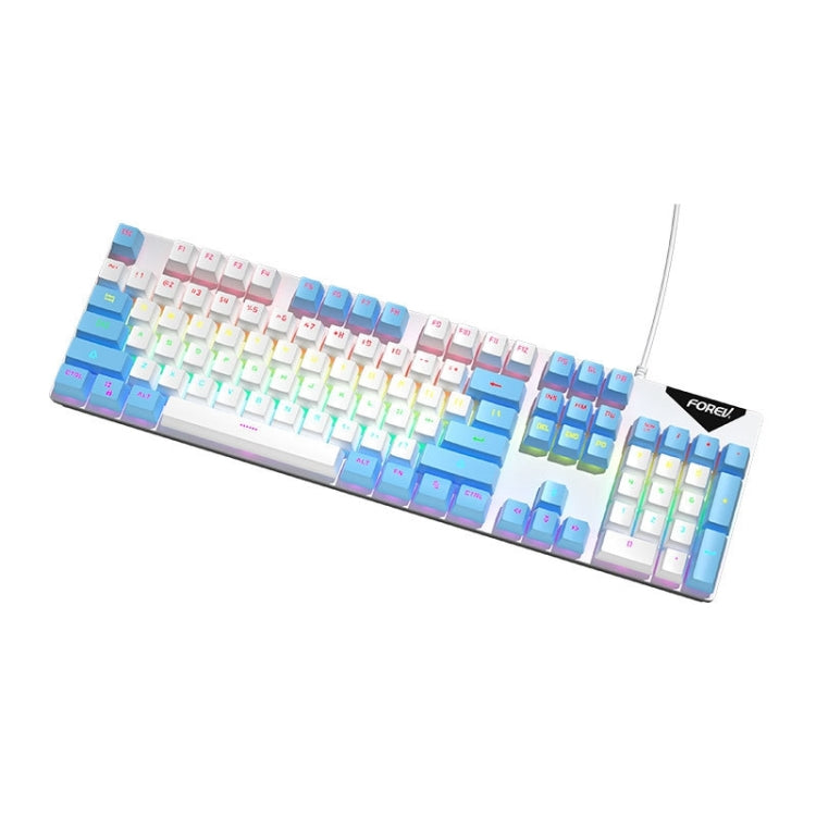 FOREV FVQ302 Tastiera illuminata da gioco meccanica cablata a colori misti