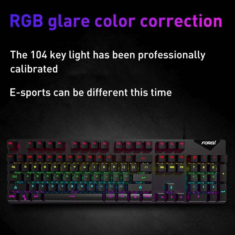 FOREV FVQ302 Tastiera illuminata da gioco meccanica cablata a colori misti