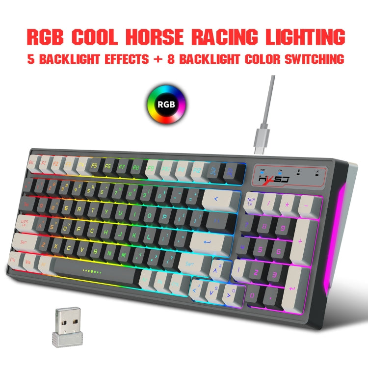 Tastiera wireless 2.4G con copritasti a iniezione bicolore retroilluminati RGB HXSJ L900