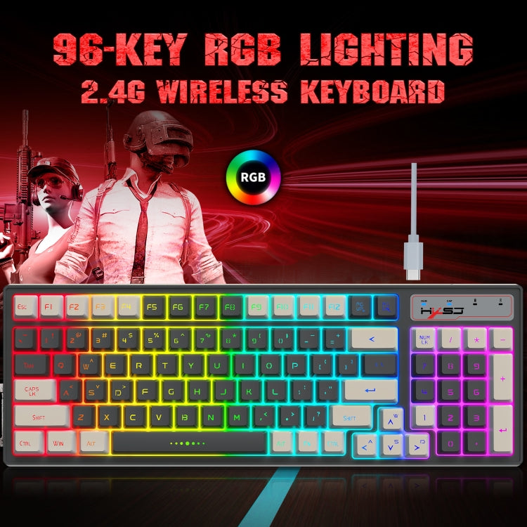 Tastiera wireless 2.4G con copritasti a iniezione bicolore retroilluminati RGB HXSJ L900