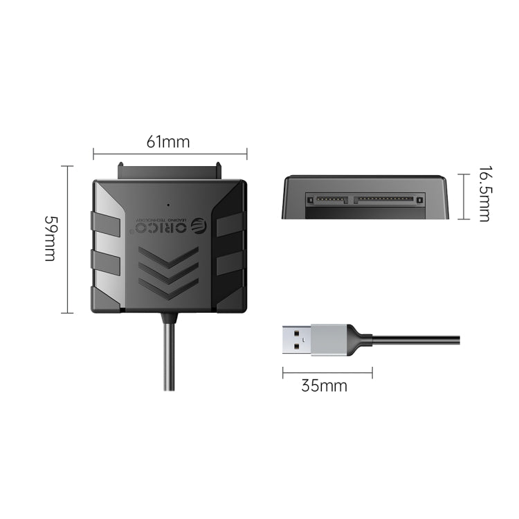 Adattatore HDD SATA ORICO UTS1 USB 3.0 da 2,5 pollici con custodia in silicone, 0.3m, 0.5m, 1m