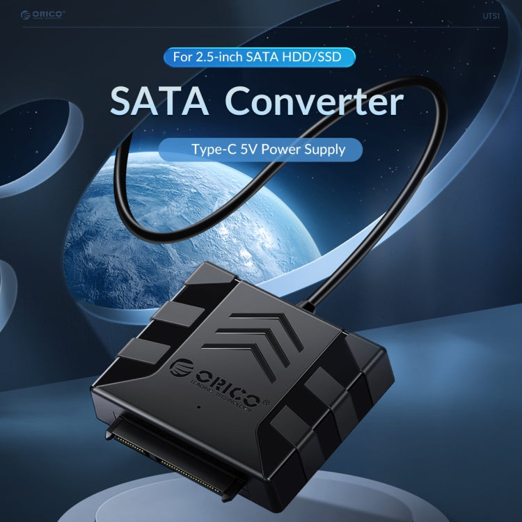Adattatore HDD SATA ORICO UTS1 USB 3.0 da 2,5 pollici con custodia in silicone, 0.3m, 0.5m, 1m