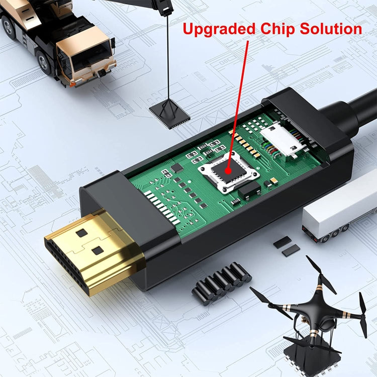 Cavo adattatore da HDMI a USB+DisplayPort con alimentatore, lunghezza: 1,8 m, 180cm