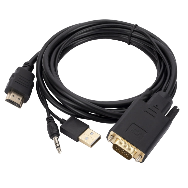 Cavo adattatore da VGA a HDMI con alimentatore per banda audio, lunghezza: 1,8 m