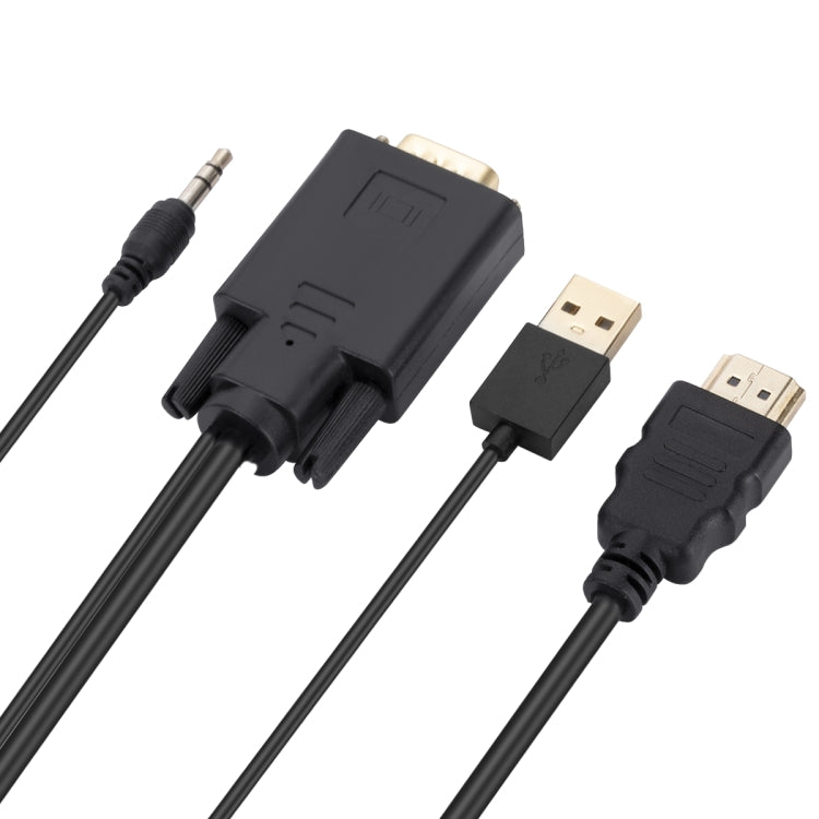 Cavo adattatore da VGA a HDMI con alimentatore per banda audio, lunghezza: 1,8 m
