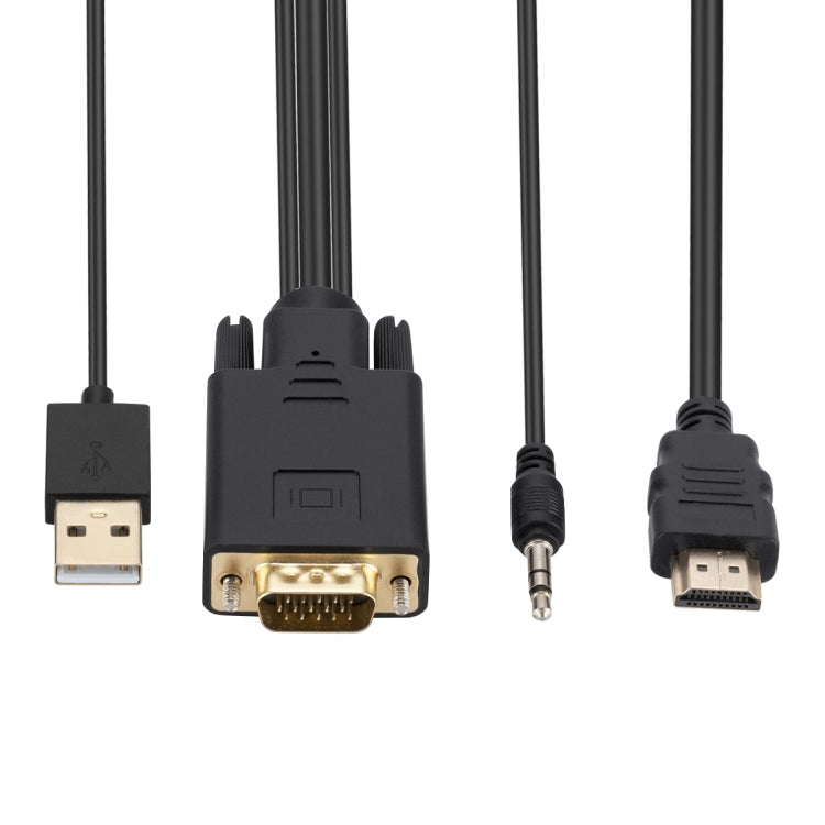Cavo adattatore da VGA a HDMI con alimentatore per banda audio, lunghezza: 1,8 m