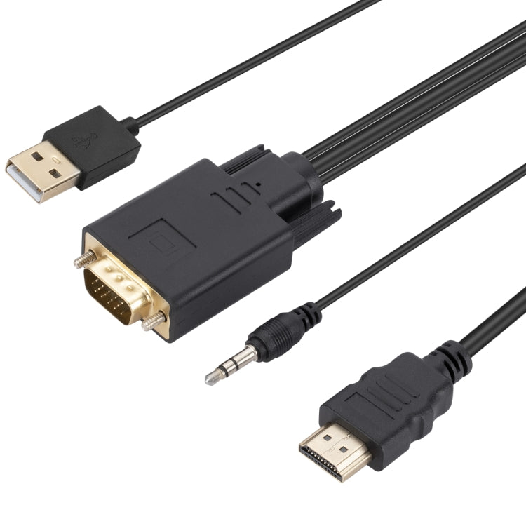 Cavo adattatore da VGA a HDMI con alimentatore per banda audio, lunghezza: 1,8 m