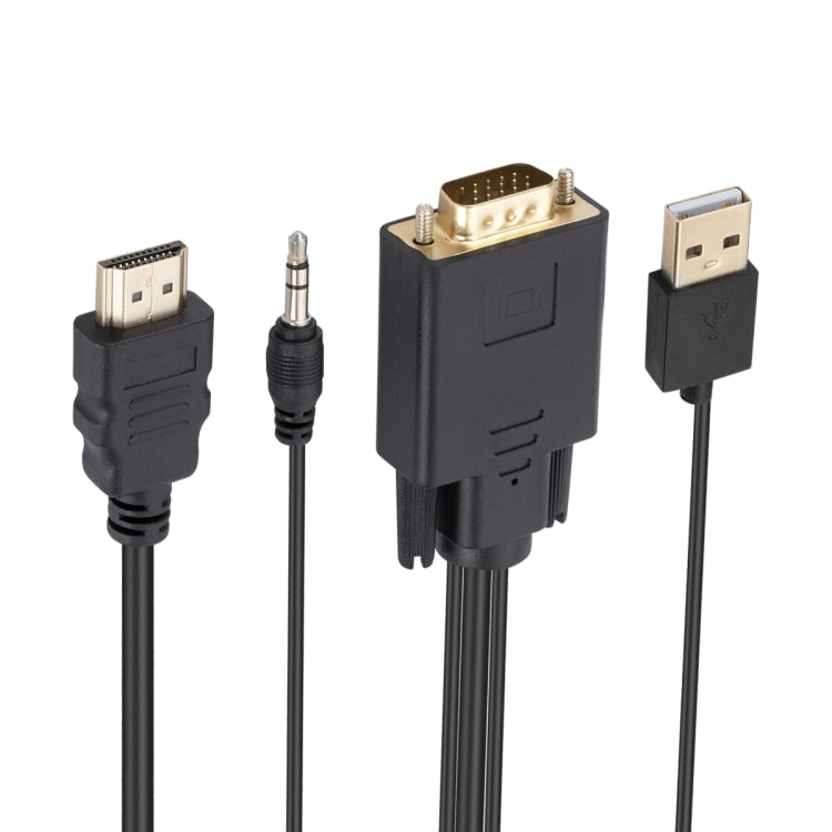 Cavo adattatore da VGA a HDMI con alimentatore per banda audio, lunghezza: 1,8 m