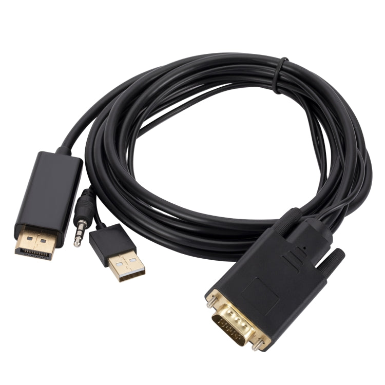 Cavo adattatore da VGA a DisplayPort con alimentatore banda audio, lunghezza: 1,8 m