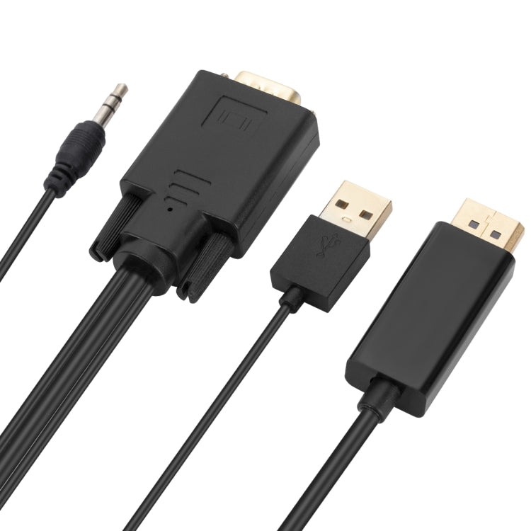 Cavo adattatore da VGA a DisplayPort con alimentatore banda audio, lunghezza: 1,8 m