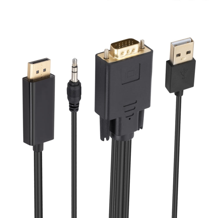Cavo adattatore da VGA a DisplayPort con alimentatore banda audio, lunghezza: 1,8 m