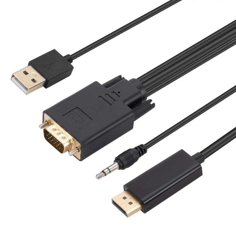 Cavo adattatore da VGA a DisplayPort con alimentatore banda audio, lunghezza: 1,8 m