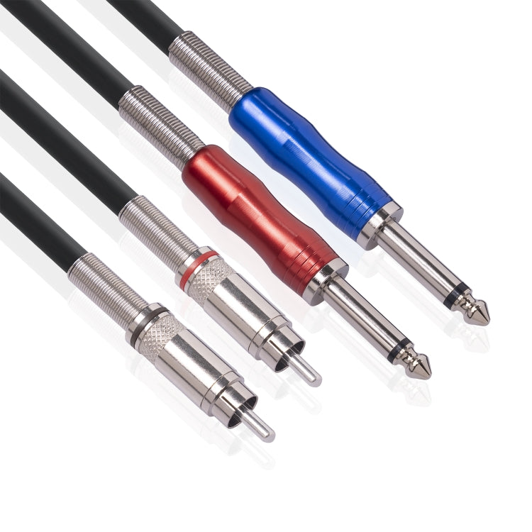 3051K63 Cavo audio per mixer da doppio RCA maschio a doppio da 6,35 mm 1/4 di pollice maschio, 1m, 2m, 3m