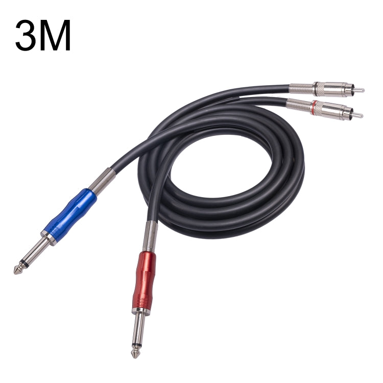 3051K63 Cavo audio per mixer da doppio RCA maschio a doppio da 6,35 mm 1/4 di pollice maschio, 1m, 2m, 3m