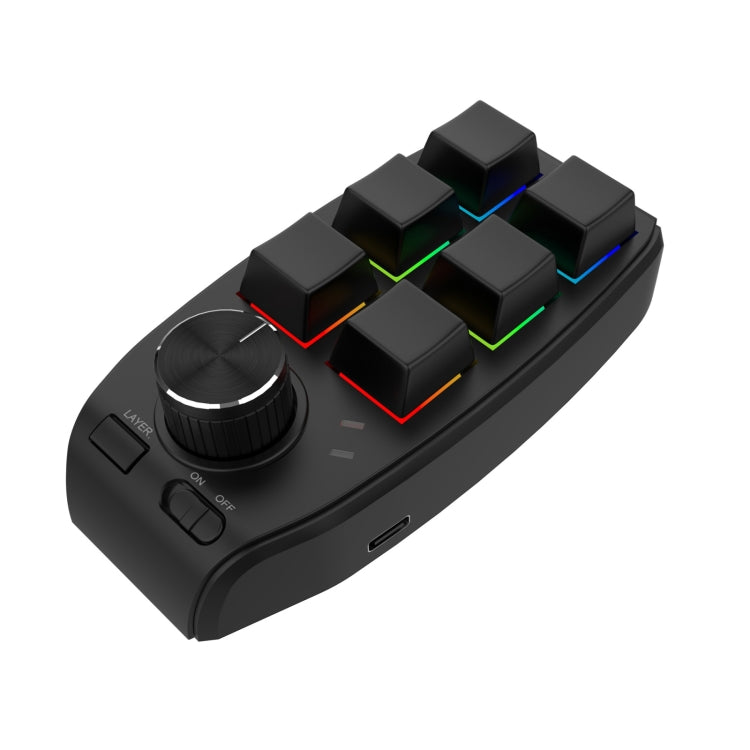 Tastiera meccanica personalizzata RGB 6 tasti 1 manopola Programmazione Tastiera da gioco, USB Wired, Bluetooth Wireless