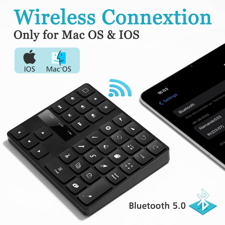 533 Tastiera numerica wireless portatile Bluetooth a 35 tasti, 533