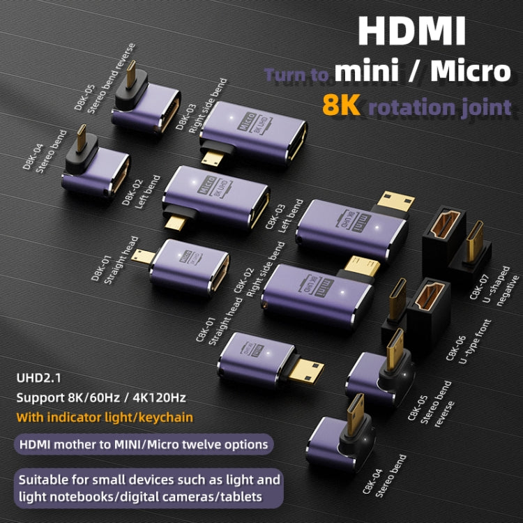 Adattatore da 8K HDMI 2.1 a Mini, D8K-01, D8K-02, D8K-03, D8K-04, D8K-05, C8K-01, C8K-02, C8K-03, C8K-04, C8K-05, C8K-06, C8K-07