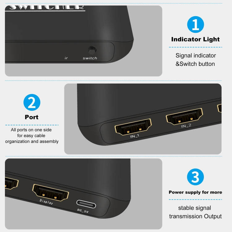 Switcher HDMI NK-H31 8K 3 in 1 uscita per Xbox PS4 PS5 Roku UHD TV Monitor Proiettore, NK-H31