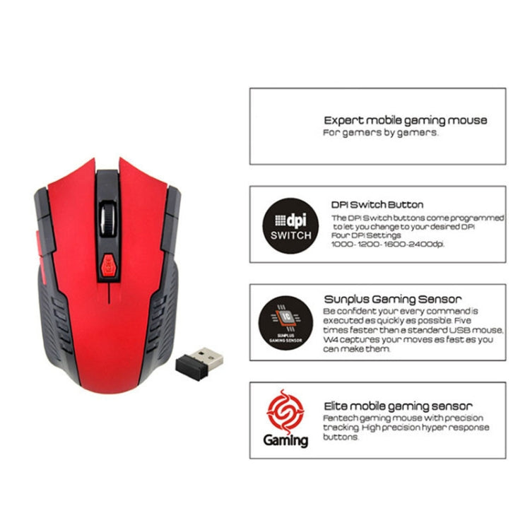HXSJ A882 Mouse da ufficio wireless regolabile a tre velocità 2.4G 1600DPI a 6 tasti, A882 Black, A882 Red, A882 Gold, A882 Blue, A882 Silver Grey