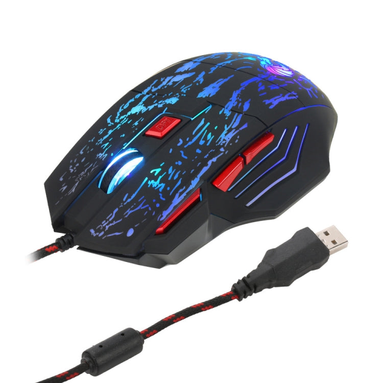 HXSJ H300 7 tasti che scorre acqua crepa mouse da gioco cablato luminoso colorato, H300