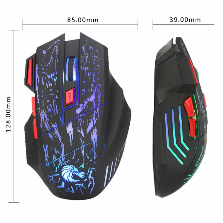 HXSJ H300 7 tasti che scorre acqua crepa mouse da gioco cablato luminoso colorato, H300