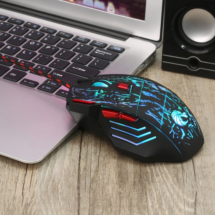 HXSJ H300 7 tasti che scorre acqua crepa mouse da gioco cablato luminoso colorato, H300