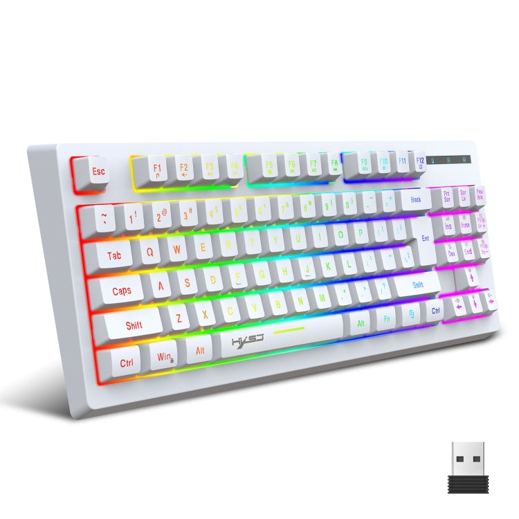 HXSJ L100 Tastiera wireless 2.4G con film retroilluminato RGB a 87 tasti