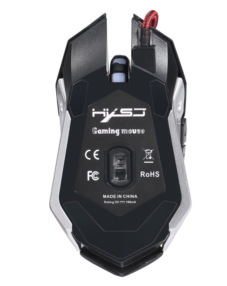 Mouse da gioco cablato luminoso colorato HXSJ S100 a 6 tasti, S100