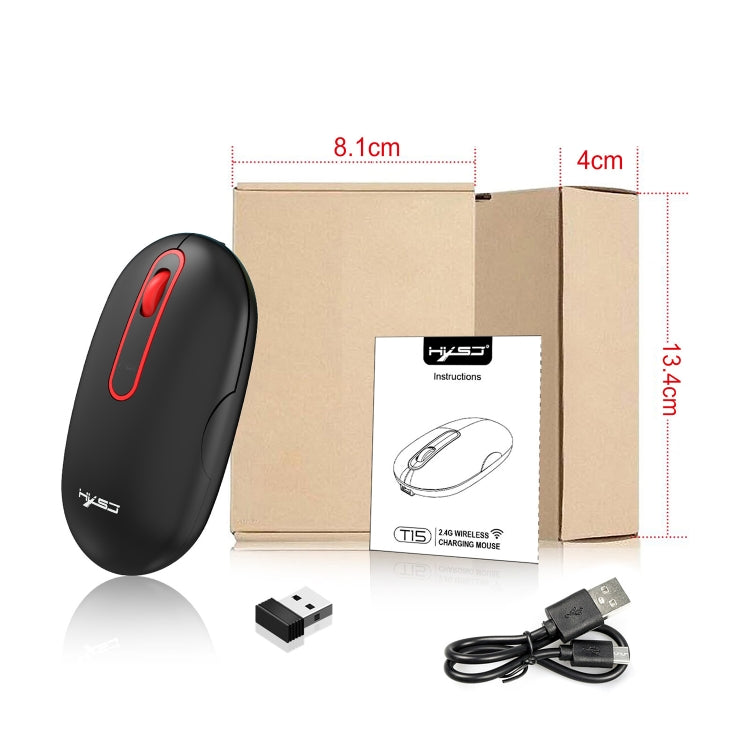 HXSJ T15 2.4GHz 4 tasti mouse muto senza fili, T15 Black, T15 White