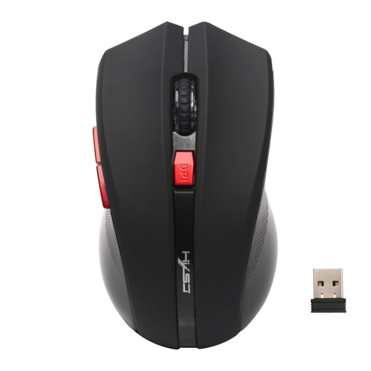 HXSJ X50 2.4G 6 tasti 1600 DPI Mouse wireless regolabile a tre velocità, X50 Black, X50 Red