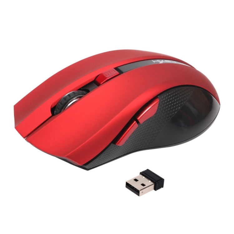 HXSJ X50 2.4G 6 tasti 1600 DPI Mouse wireless regolabile a tre velocità, X50 Black, X50 Red