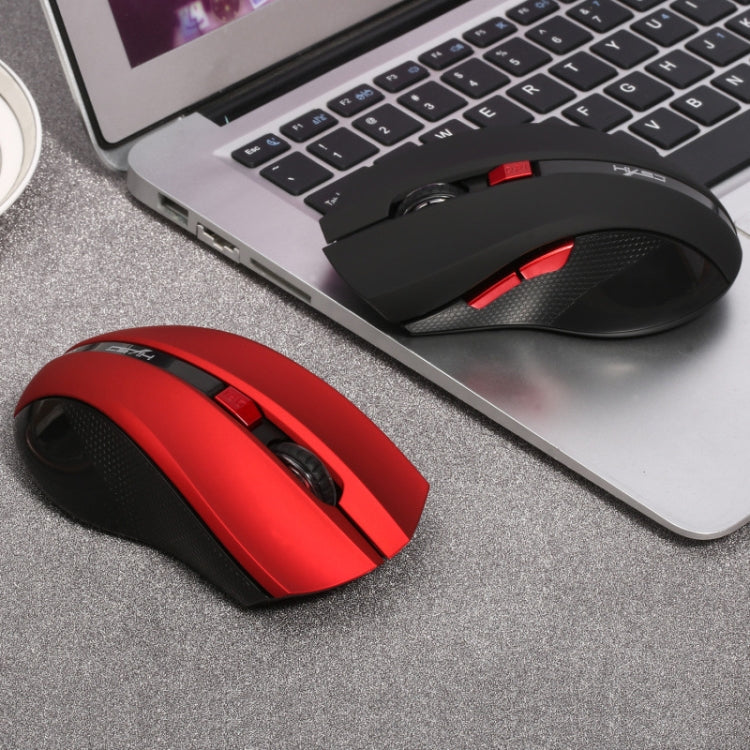 HXSJ X50 2.4G 6 tasti 1600 DPI Mouse wireless regolabile a tre velocità, X50 Black, X50 Red