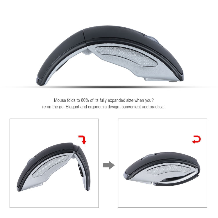 Mouse pieghevole wireless HXSJ ZD-01 1600 DPI 2,4 GHz