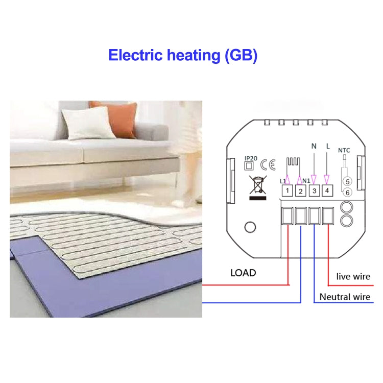 Termostato per riscaldamento domestico intelligente 220V Termostato WiFi per riscaldamento elettrico con cavo sensore esterno, BHT-2002GBLM