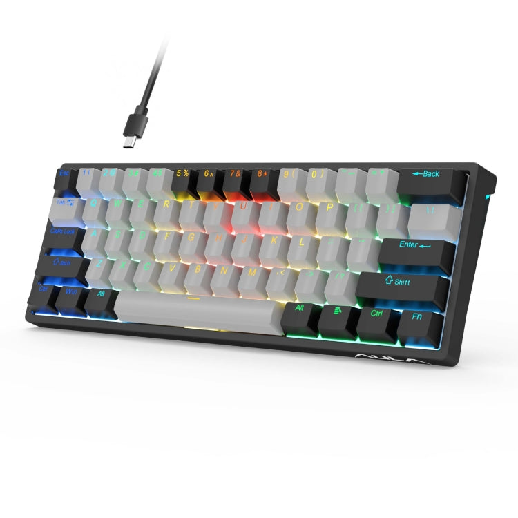 AULA F3261 Tastiera meccanica RGB a 61 tasti cablata di tipo C sostituibile a caldo