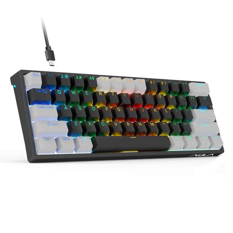 AULA F3261 Tastiera meccanica RGB a 61 tasti cablata di tipo C sostituibile a caldo