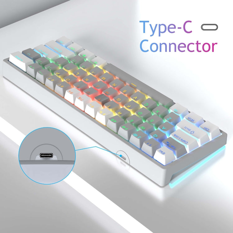AULA F3261 Tastiera meccanica RGB a 61 tasti cablata di tipo C sostituibile a caldo