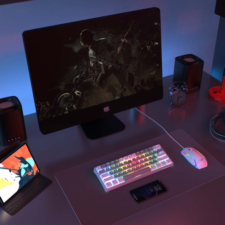 AULA F3261 Tastiera meccanica RGB a 61 tasti cablata di tipo C sostituibile a caldo